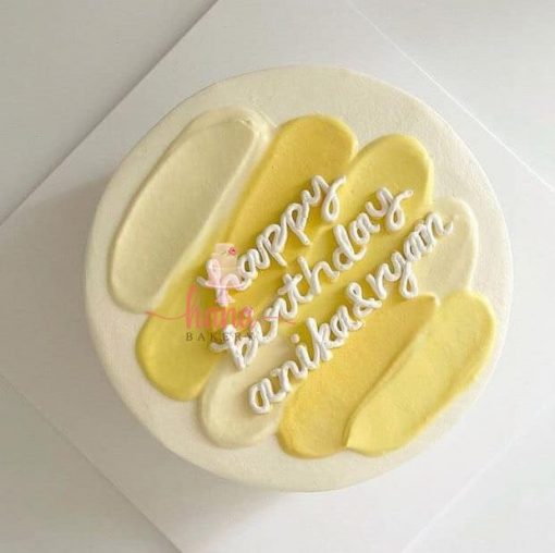Bánh kem sinh nhật màu vàng chanh