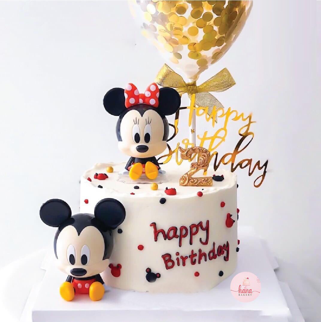 Bánh sinh nhật chuột Mickey và Minnie đẹp đáng yêu 7997  Bánh fondant