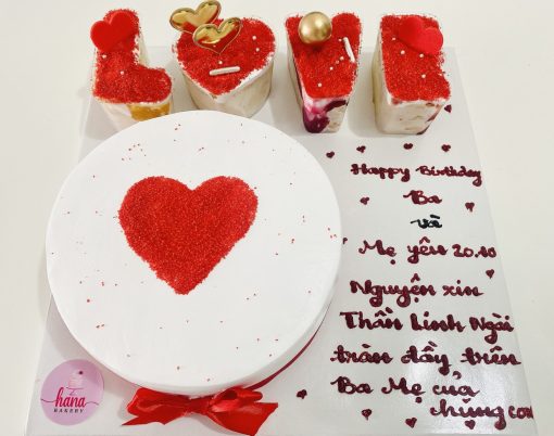 6 mẫu bánh sinh nhật hình trái tim đẹp đốn tim nhiều người